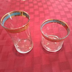 30 Vintage Culver 22Kt Gold Rimmed Glasses