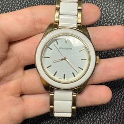 Rousseau Gold and White Bracelet Watch