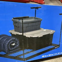 Kobalt Adjustable Height Overhead Garage Storage 500-lb in Black Steel (48-in W x 48-in D)