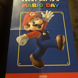 Mario Day GameStop Promo Display Poster 48"x33"double sided 