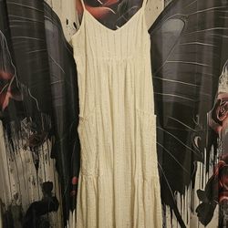 Sleeveless Dress Sundress with Ruffle Hem Stripes 