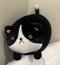 Plush Animal Soft Cute Rare Daiso Japanese BLACK & WHITE Plush Cat Toy at 15" In Very Good Condition. Comes from a Smoke Free & Pet Free Home!!