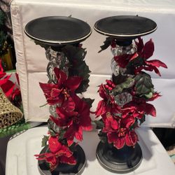 Poinsettia Unique Candle Holders