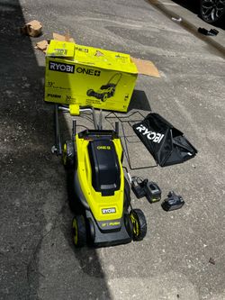 ONE+ 18V 13 in. Cordless Battery Walk Behind Push Lawn Mower with 4.0 Ah Battery and Charger