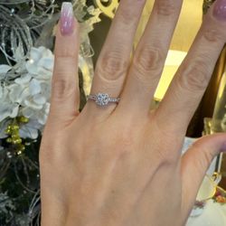 10K Gold Natural Diamonds Engagement Wedding Ring 