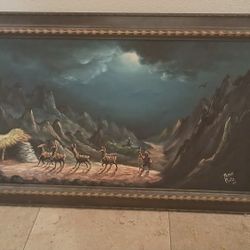 Signed Pedro Ruiz Painting Oil Painting 