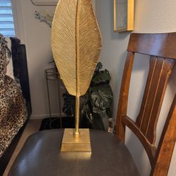 Large Gold Leaf Decor - Paper Weight Or Stand 