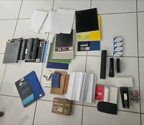 All new, never been used. Office supplies  18 notebooks. etc...Total $30
