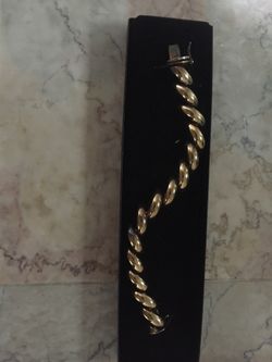 Silver thick bracelet 925 Italy