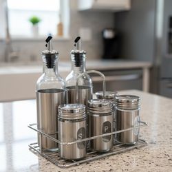 Parini 6-Piece Stainless Steel Condiment Set - New in Bo