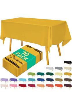 10-Pack Plastic Tablecloths 54x108 Inch