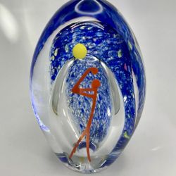 Vintage Large Rare Gullaskruf Paperweight Carlos R Pebaqua Sweden
