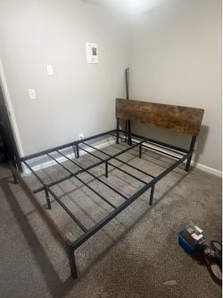 Queen bed frame with mattress