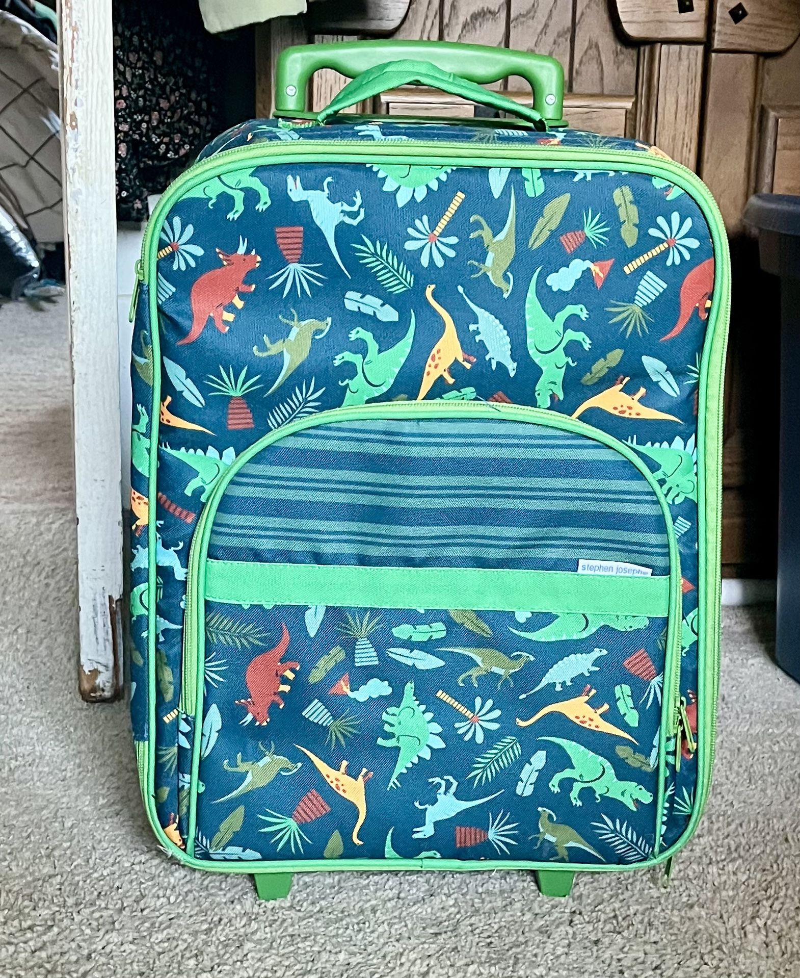 Stephen Joseph Kids' Rolling Carry on Luggage,Dino