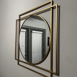 Gold Geometric Mirror