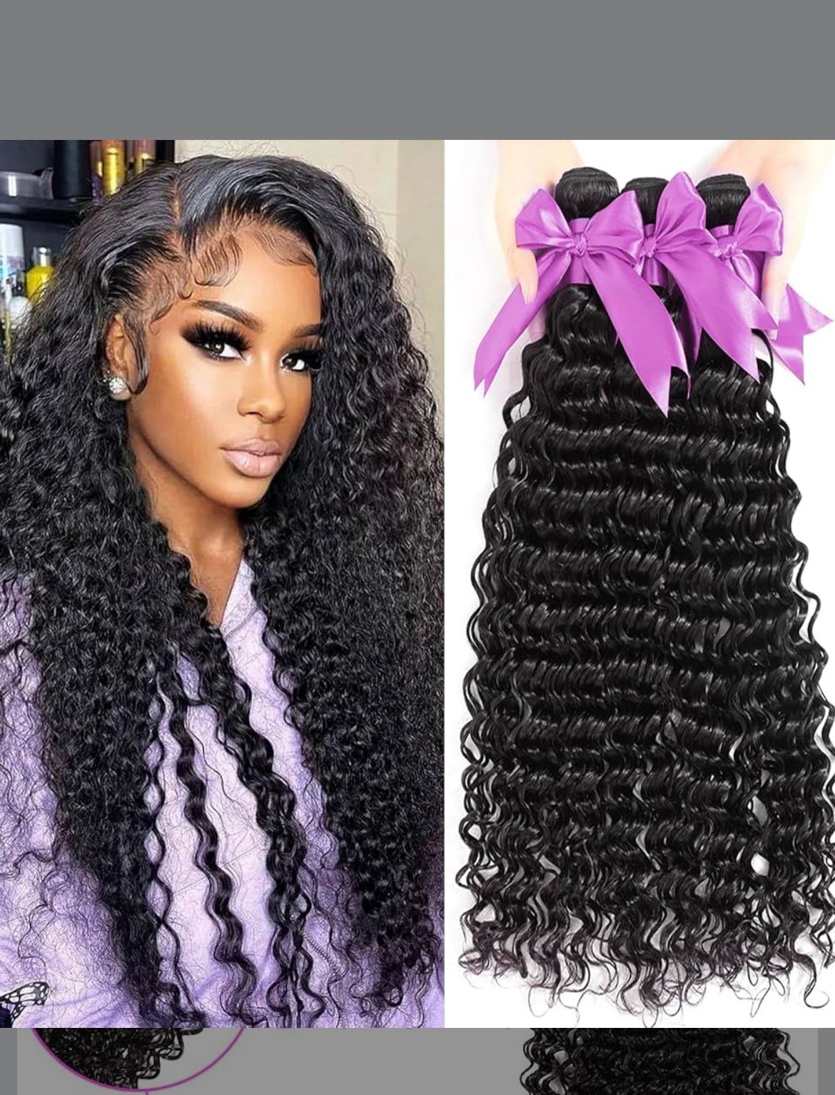 12A Deep Wave 100% Unprocessed Brazilian Virgin Human Hair Bundles 18 20 22 Inch