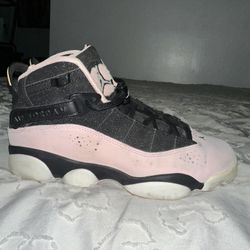 Jordan 6 Rings Black And Pink  7y