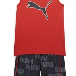 Puma Little Boy's 2-Piece Logo Tank Top & Shorts Set Size 6 NWT MSRP $34