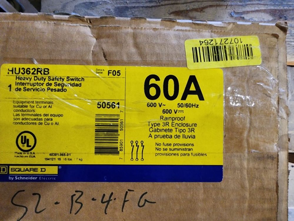 60 Amp 600 Volt 3 Pole Non Fused Outdoor