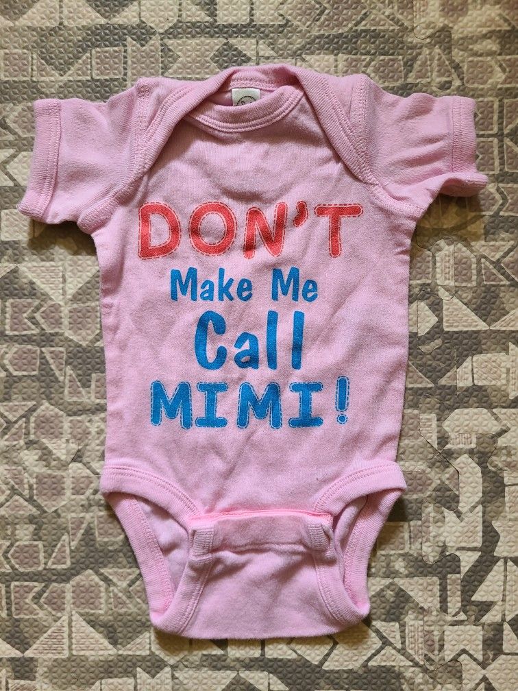 Newborn Girl's Pink Don't Make Me Call Mimi Snapbutton Bodysuit