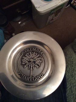Collectible plate pewter