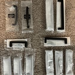 New Matte Black Cabinet Pull Handles with Screws