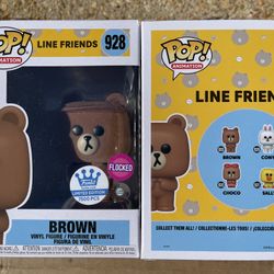 NEW FUNKO POP! LINE FRIENDS BROWN FLOCKED SHOP EXCLUSIVE #928 LE 7500 PIECES