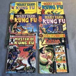 VTG 70s Comic Books Lot Of 6 Kung-Fu Tarzan (Silver Lake)
