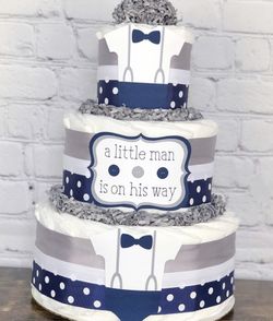 Little man diaper cake great for baby showers