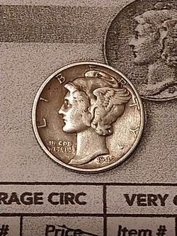 1942 NMM Winged Liberty (Mercury) Silver Dime
