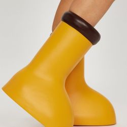 Rubber Flat Boots 