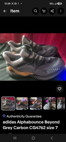 adidas Alphabounce Beyond Grey Carbon CG4762 size 7