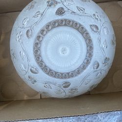Vintage Glass Art Deco Ceiling Light Fixture Cover Shade 3-Hole