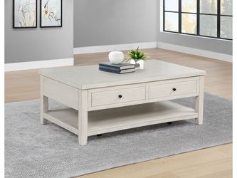 Payne Distressed White 48-inch Mobile Lift Top Coffee Table