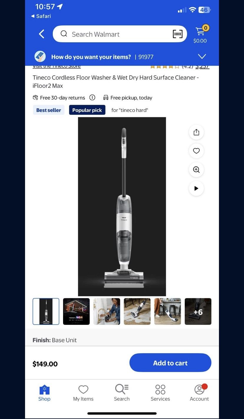 Tineco Ifloor 2 Max Wet & Dry Hard Surface Vacuum