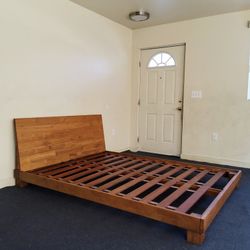 CB2 Dondra Teak Queen bed frame