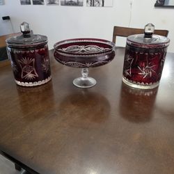 Set Of 3 Pieces Bohemian Crystal's 