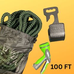 New, 100 FT Expandable Garden Hose featuring 10 spray functions and made with extra-strength fabric