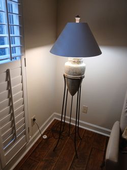 Tall Table Lamp on Iron Tripod Stand
