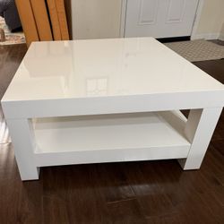 West Elm White Enamel Coffee Table
