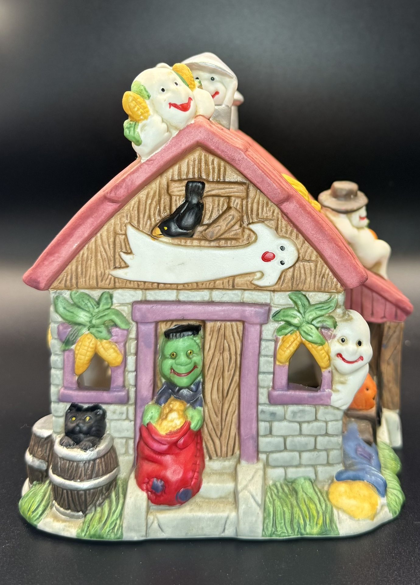 Vintage Haunted Harvest House – Halloween Village Decor
