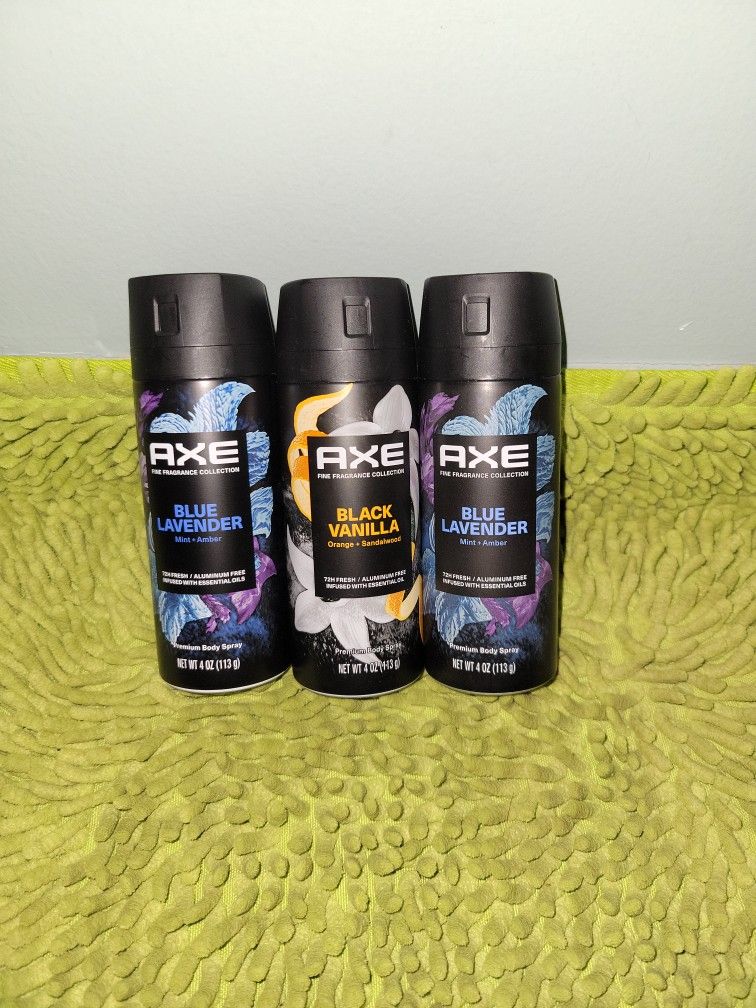 3 Axe Deodorants Body Spray 4oz 