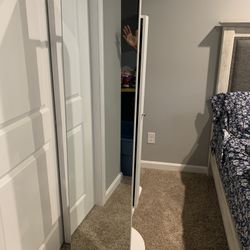 Full Length 360° Swivel Mirror with Hidden Jewelry Cabinet  — Back Storage and Hanging Clothes