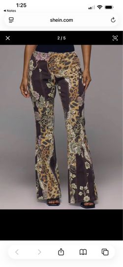 Musera leopard print with floral and paisley design pants in size 25
