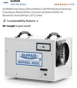 ALORAIR Crawl Space Dehumidifiers 120 PPD Moisture Removal, WiFi