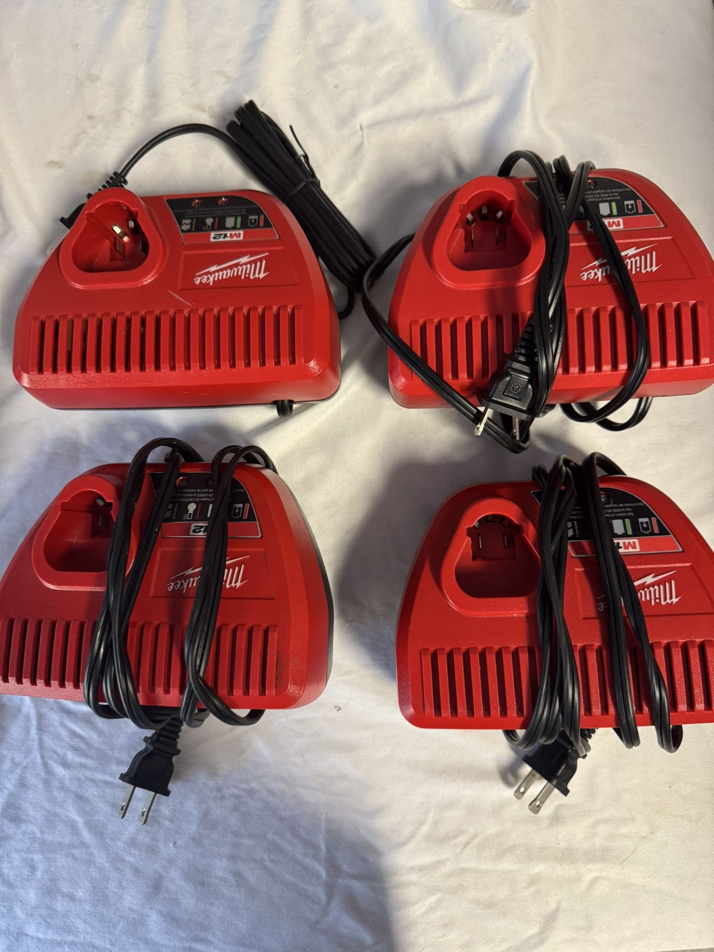 Milwaukee 12v Chargers All 4 For A $100