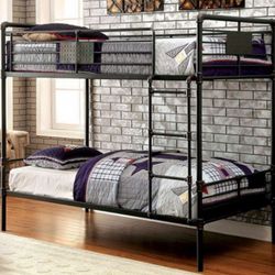 NEW BLACK METAL TWIN SIZE BUNK BED