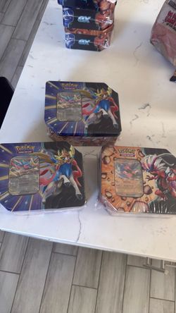 Koraidon or Zacian Ex Tin Pokemon Cards