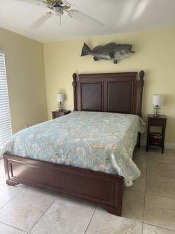 Queen Bed Frame And Bed Tommy Bahama Brown