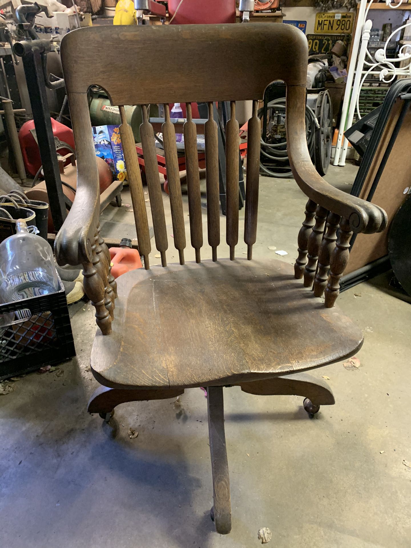 Swizzle vintage oak desk chair.